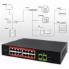 QOLTEC 52291 16x RJ45 PoE valdomas tinklo jungiklis