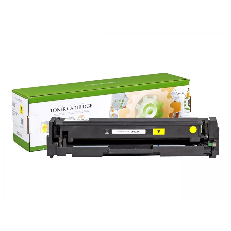 STATIC kasetė su toneriu, suderinama su HP CF402X, geltona, didelės talpos iki 2300 puslapių