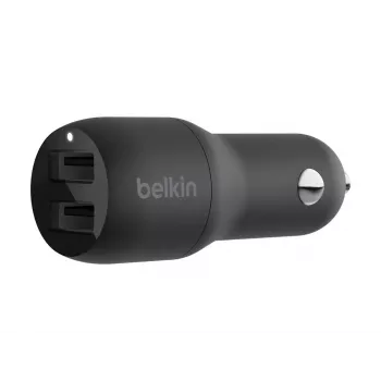 Automobilinis USB-A įkroviklis su dviem prievadais 12W x2 Juodas