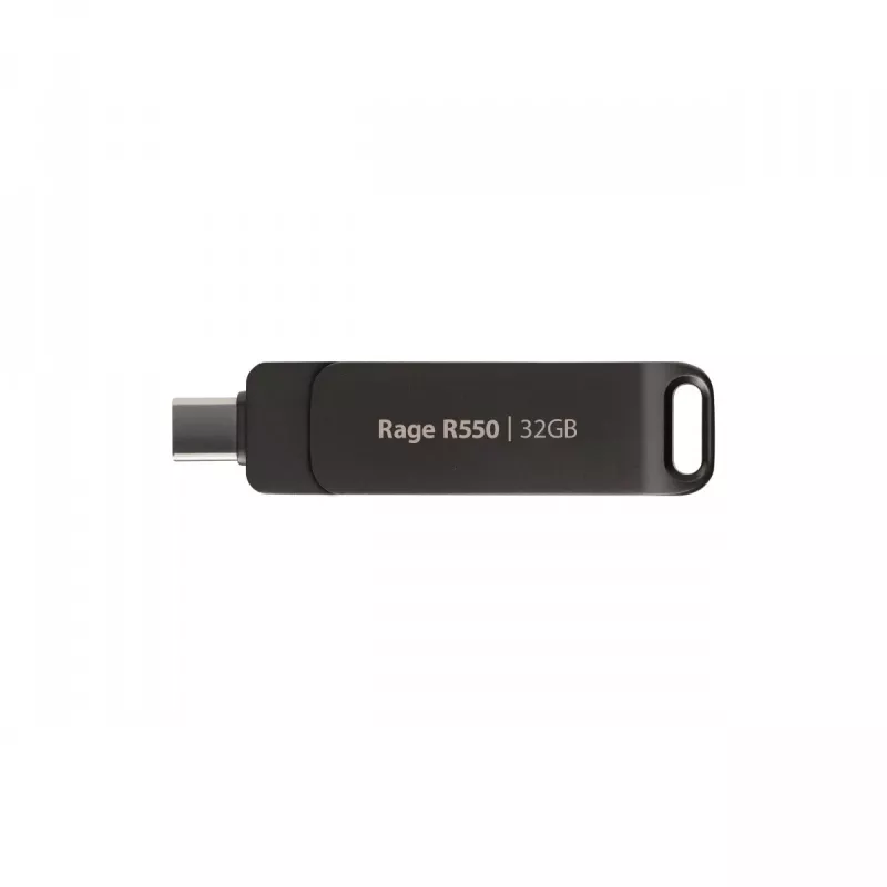 Flash drive PATRIOT Rage R550 32GB 100 MB/S USB A+C sukamasis dizainas (PE32GR550DSAD) Juoda