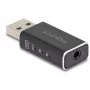 DeLOCK lyties keitiklis USB 2.0 Type-A į 3.5 mm 4 kontaktų juodas 68001