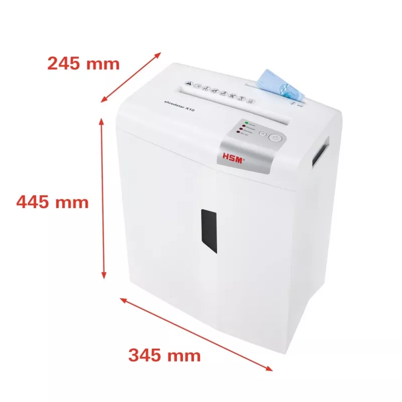 HSM shredstar X10 dokumentų smulkintuvas, 4,5 x 30 mm + atskiras CD pjovimo mechanizmas