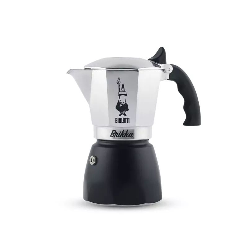 Kavos virimo aparatas Bialetti Brikka 0,17 L – puodinis espreso viriklis, 4 puodeliams, aliuminis, ne indukcinis