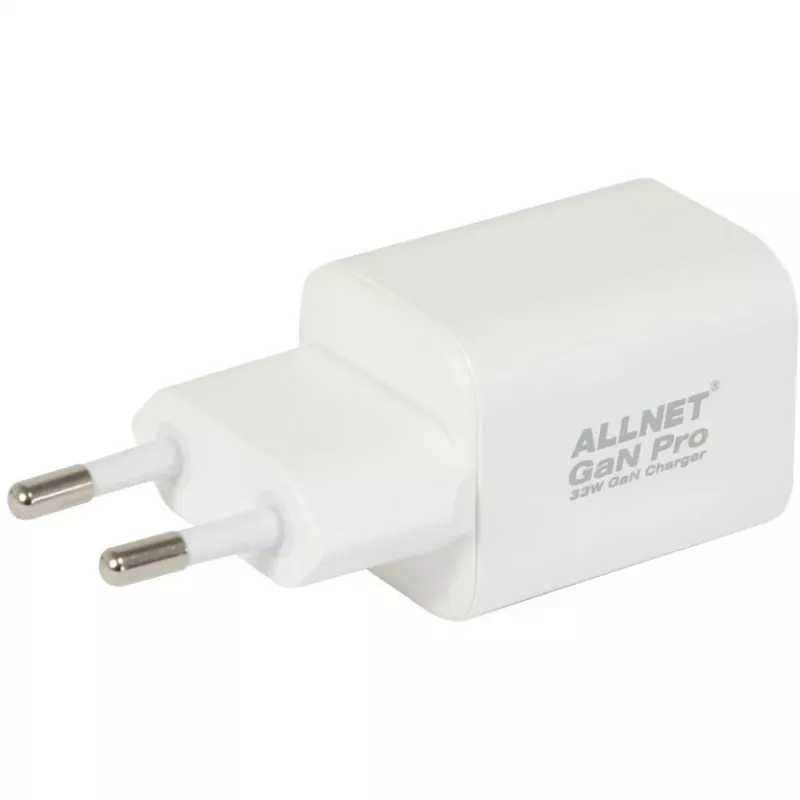 Kroviklis ALLNET PSU-GaNPD-USB-1A1C-45W 45W USB-C PD ir USB-A QC GaN įkroviklis