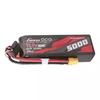 Gens ace G-Tech 5000mAh 11.1V 60C 3S1P trumpo formato LiPo akumuliatorius su XT60 kištuku