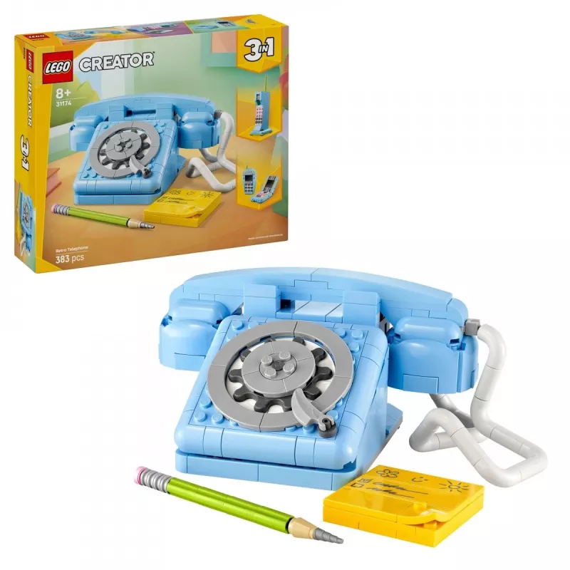 LEGO Creator 3-in-1 31174 Retro Telefono rinkinys, 383 detalės, 8+ metų, 70×110×150 mm