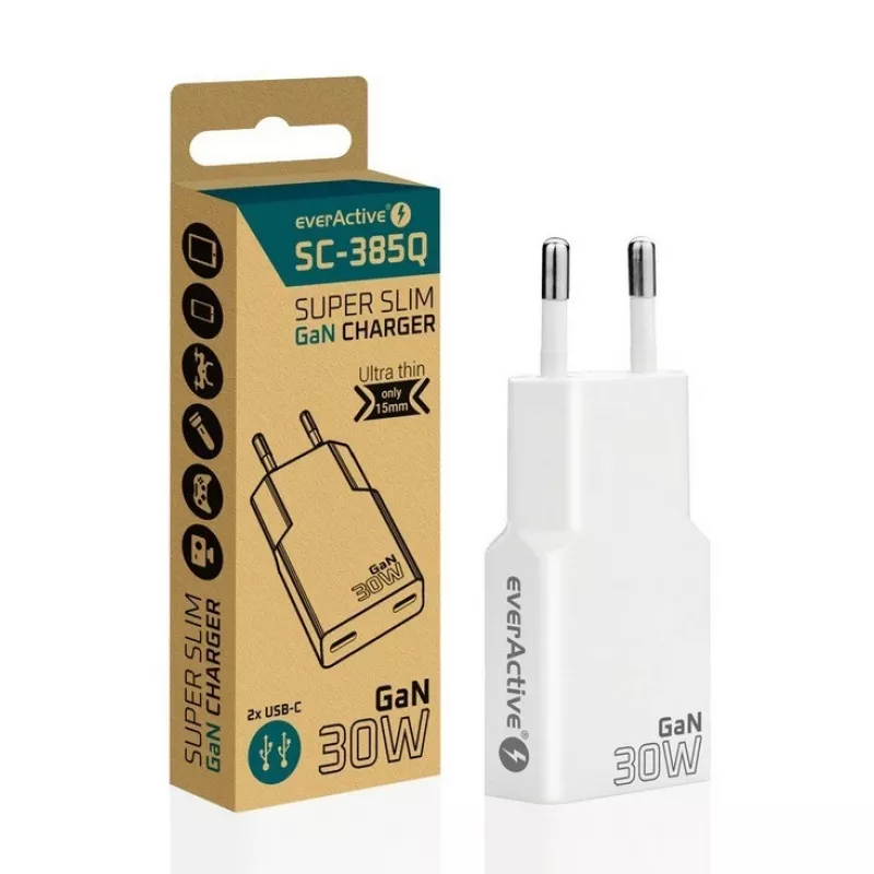 Maitinimo adapteris everActive SC-385Q Super Slim QC 4 Greitasis Įkrovimas