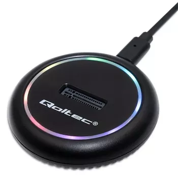 Qoltec 52275 M.2 SSD diskų stotelė, SATA/NVMe, USB-C