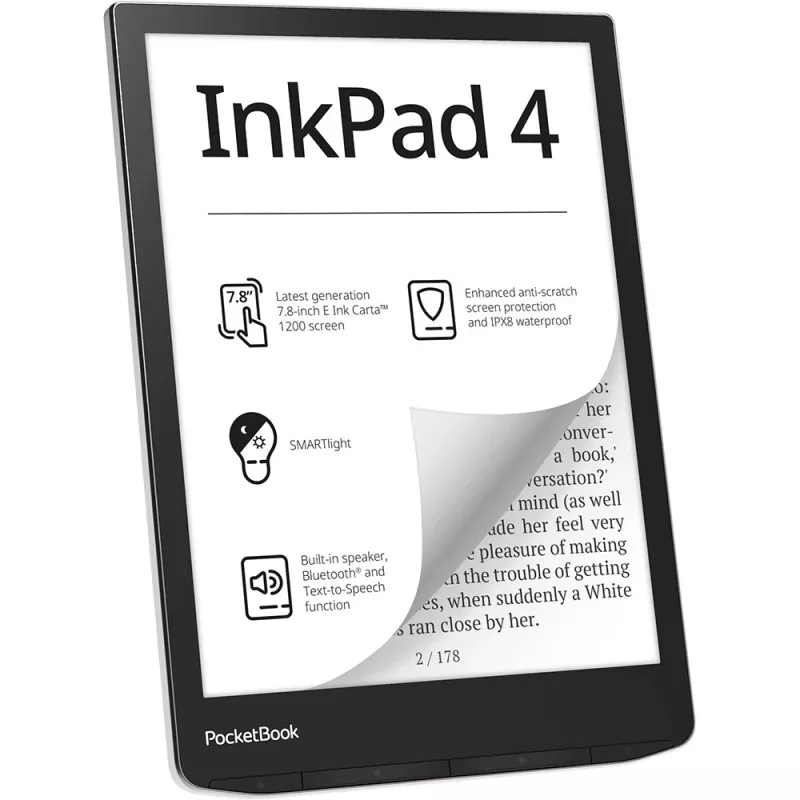 PocketBook InkPad 4 – 19,8 cm (7,8 colio) E Ink Carta skaitytuvas