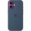 Apple MYY23ZM/A silikoninis dėklas su MagSafe, skirtas iPhone 16, mėlynas (Denim)