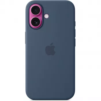 Silicone Dėklas Apple iPhone 16 MagSafe Denim Mėlyna 6.1 col.