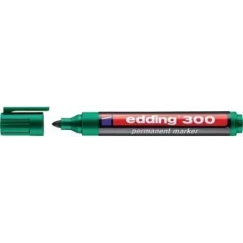 Permanentinis markeris Edding 300 — žalias, 1,5 mm brūkšnys, 10 vnt.