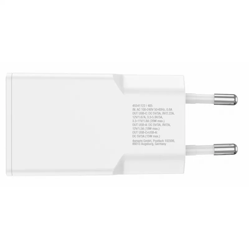4smarts 541122 Sieninis greitasis USB-C įkroviklis 20 W baltas