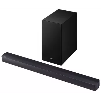 Samsung HW-B450F/EN 2.1 kanalų garso juosta su Bluetooth ir belaidžiu žemų dažnių garsiakalbiu, 300 W RMS, Dolby Audio, ARC