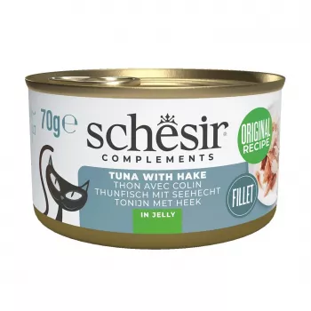 SCHESIR Complements Tunas su merlanga želėje – šlapi kačių ėdalas 70g