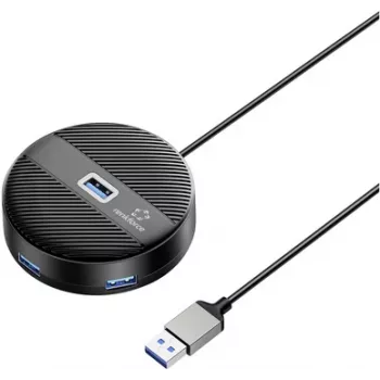 Renkforce RF-USBH-400 4 prievadų USB 3.0 šakotuvas juodas matinis (RF-6266640)