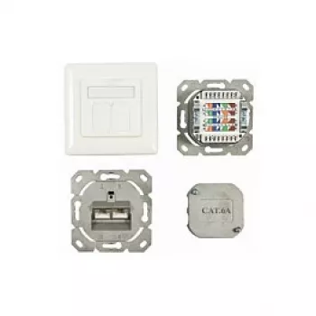 Synergy 21 S216357 – Kištukinis lizdas RJ-45, 6a kategorija, baltas, 50x50 mm