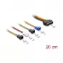 Maitinimo laidas DELOCK SATA 15 kontaktų į 4×2 kontaktų ventiliatorių (12V / 7V / 5V), 20 cm