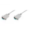 Assmann Zero-Modem jungiamasis kabelis. D-Sub9 F/F. 3,0 m. užtraukiami gaubtai. juoda (AK-610100-030-E)