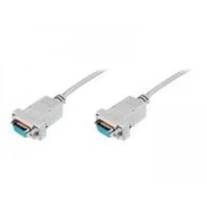 Assmann Zero-Modem jungiamasis kabelis. D-Sub9 F/F. 3,0 m. užtraukiami gaubtai. juoda (AK-610100-030-E)