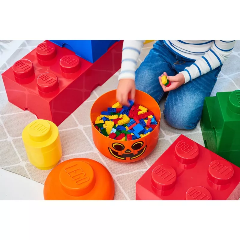 Laikymo dėžė Room Copenhagen LEGO Storage Head Pumpkin didelė oranžinė/juoda
