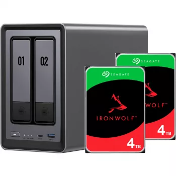 DXP2800 + 2x 4 TB Seagate IronWolf HDD rinkinys, NAS