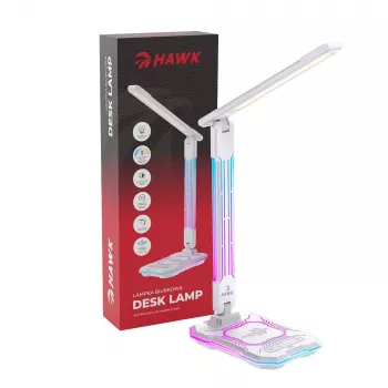 Stalinė lempa Hawk HW-LAMP04 balta LED reguliuojama, balta spalva, reguliuojama galvutė ir rankena