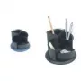 helit Multi-Pen Cup Linear, 4 skyriai, pasukamas, juodas, polistirolas, apvalus, skersmuo 150 mm, aukštis 112 mm (H6390595)