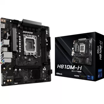 Motininė plokštė ASROCK H810M-X micro ATX Intel H810 LGA 1851 DDR5 2× DIMM 128GB M.2 2.5GbE HDMI DisplayPort