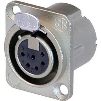 Neutrik NC6FD-LX kištukinis lizdas, sidabrinis, 26x34x31 mm