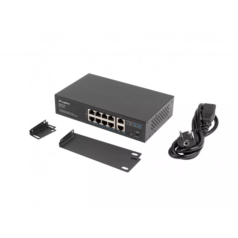Nevaldomas PoE+ jungiklis Lanberg RSFE-8P-2GE-120