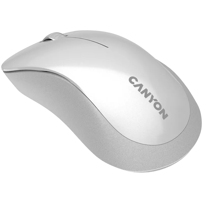 Belaidė pelė CANYON MW-11, 2.4 GHz, 3 mygtukai, DPI 1200, perlinė balta/pilka
