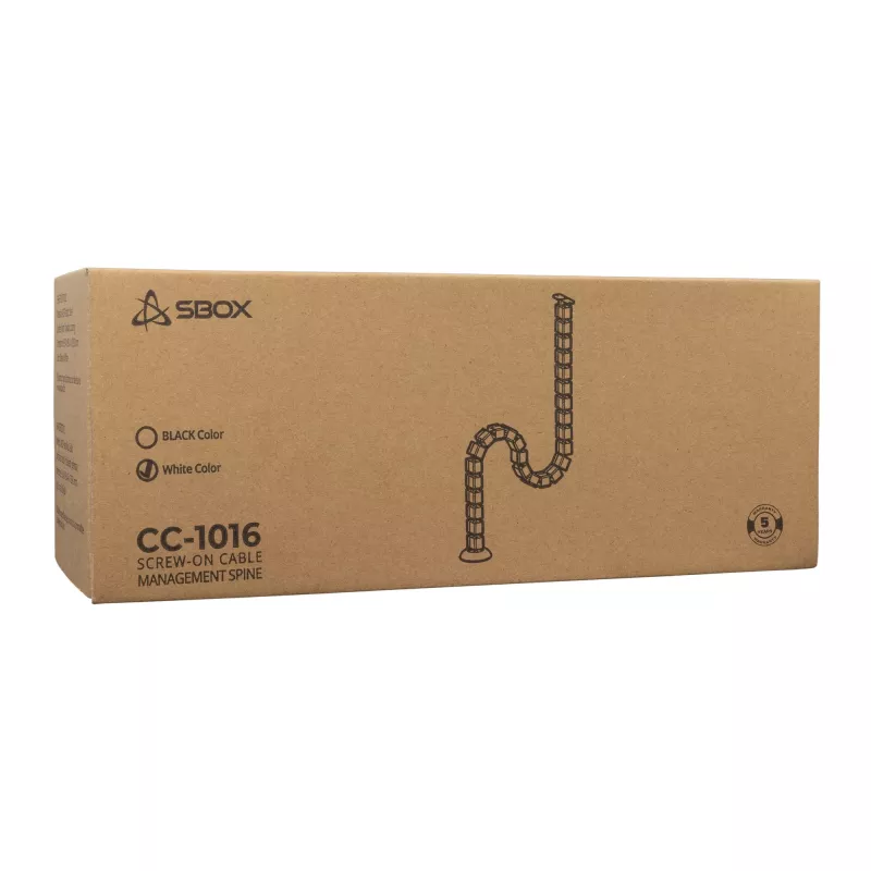 Kabelių tvarkymo skydelis SBOX CC-1016W baltas, 16 lizdų tinklo ir maitinimo kabeliams