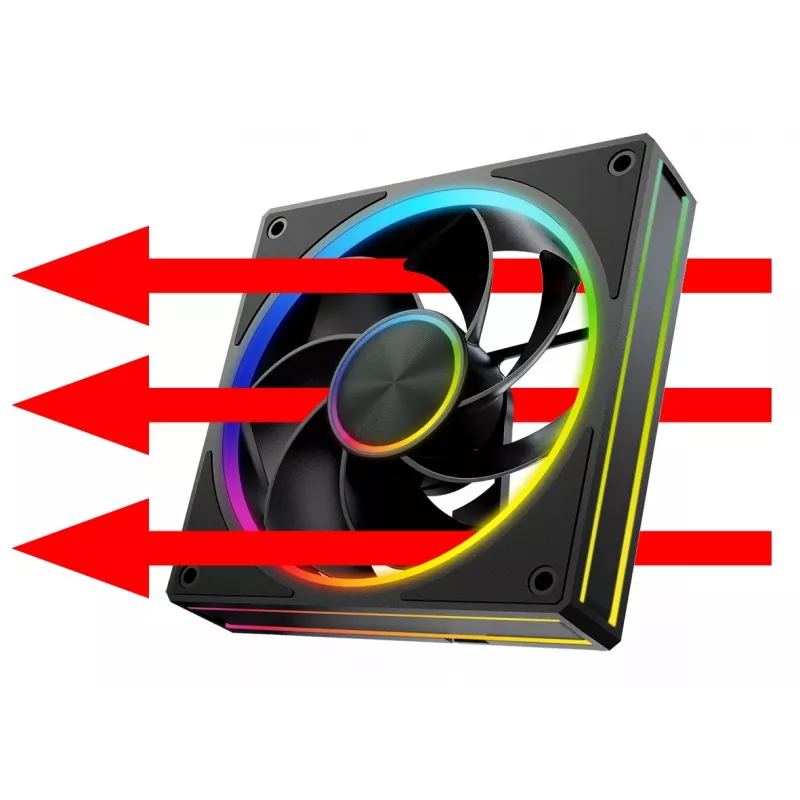 Korpuso ventiliatorius MODECOM VOLCANO LOOP 120 ARGB Reverse Fan Black 120 mm PWM 400–1400 RPM ARGB jungtis