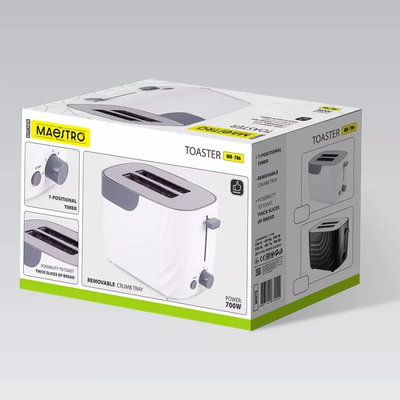 Skrudintuvas Maestro MR-706-White, 2 plytelės, baltas
