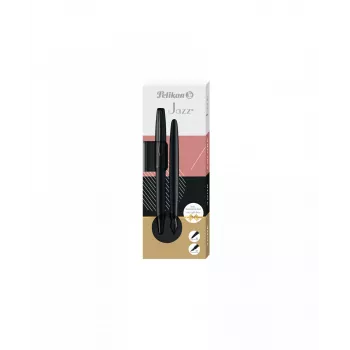 Pelikan Jazz Noble Elegance Black rašiklių rinkinys – tušinukas ir plunksnakojis, 2 vnt.