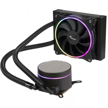 Skysčio aušintuvas „all-in-one“ Inter-Tech LC-120 RGB 12 cm juodas