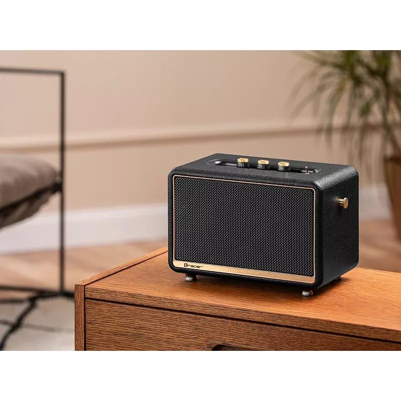 Nešiojamas stereo garsiakalbis Tracer M30 TWS BT juodas, auksinis