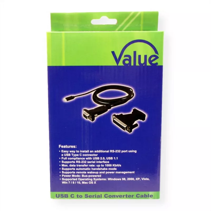 ROTRONIC-SECOMP VALUE - Serijinis adapteris - USB-C - RS-232 x 1