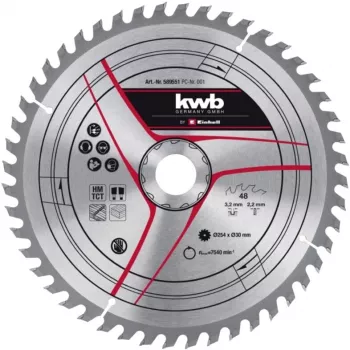 KWB diskinis pjūklas TCT Ø 254 x 30 mm, 3,2 mm, 48 dantys