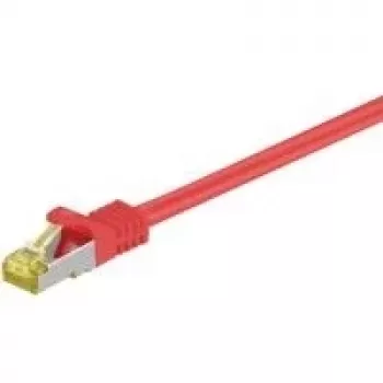 Wentronic Goobay Cat.7 tinklo kabelis, S/FTP (PiMF), raudonas, 0,25 m - LSZH halogenų neturintis, varinis, RJ45 kištukas (91571)