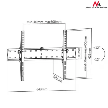 Maclean Mc-668 TV laikiklis sieninis, pasukamas, iki 40 kg, VESA 100x100–600x400