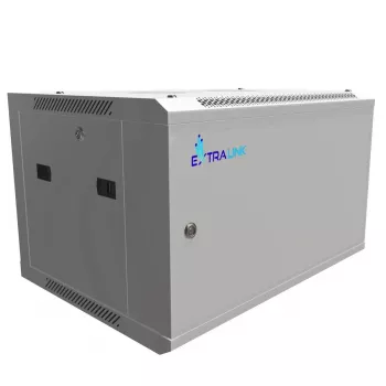 Extralink sieninis stelažas 6U 600x450 pilkas, metalinės durelės