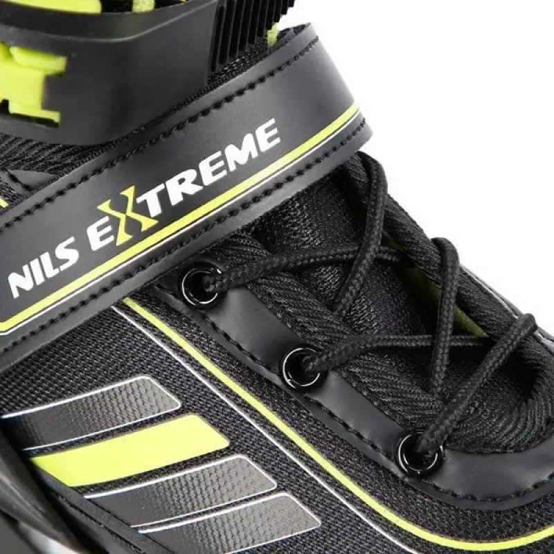 Nils Extreme NH18191 2IN1 riedučiai JUODA/LIME DYDIS L (39-43) su keičiamais ledo ritulio pačiūžų peiliukais