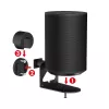 Sieninis laikiklis MACLEAN MC-495 2x Sonos ERA garsiakalbiams, reguliuojamas kampas, tvirtas