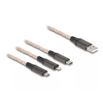 DeLOCK USB kabelis 1,2 m USB 2.0 USB A / USB C / Micro-USB B / Lightning permatomas