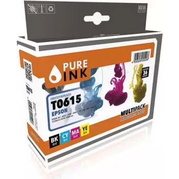 Pure Ink 170745990035 Druckerpatrone 4 Stück(e) Kompatibel Standardertrag Schwarz - Cyan - Magenta - Gelb (EPST0615MP4)