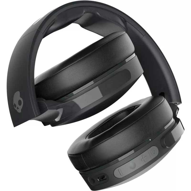 Ausinės ant galvos Skullcandy Hesh Evo – laidinės ir Bluetooth 5.0, 36 h baterija, USB-C, 3,5 mm, sulankstomos, triukšmo slopinimas, juodos