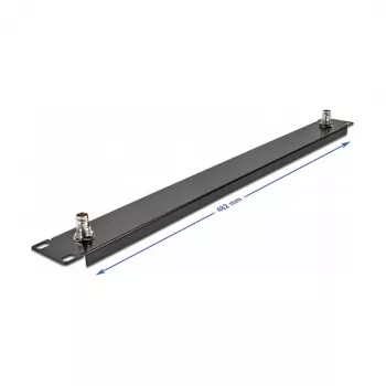 DeLOCK 19 colių skydelis su 2 x BNC lizdais 1U juodas