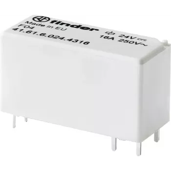 Finder PCB Relė 24 V/DC 16 A 1 Normaliai Atviras Kontaktas 41.61.6.024.4316 1 vnt.